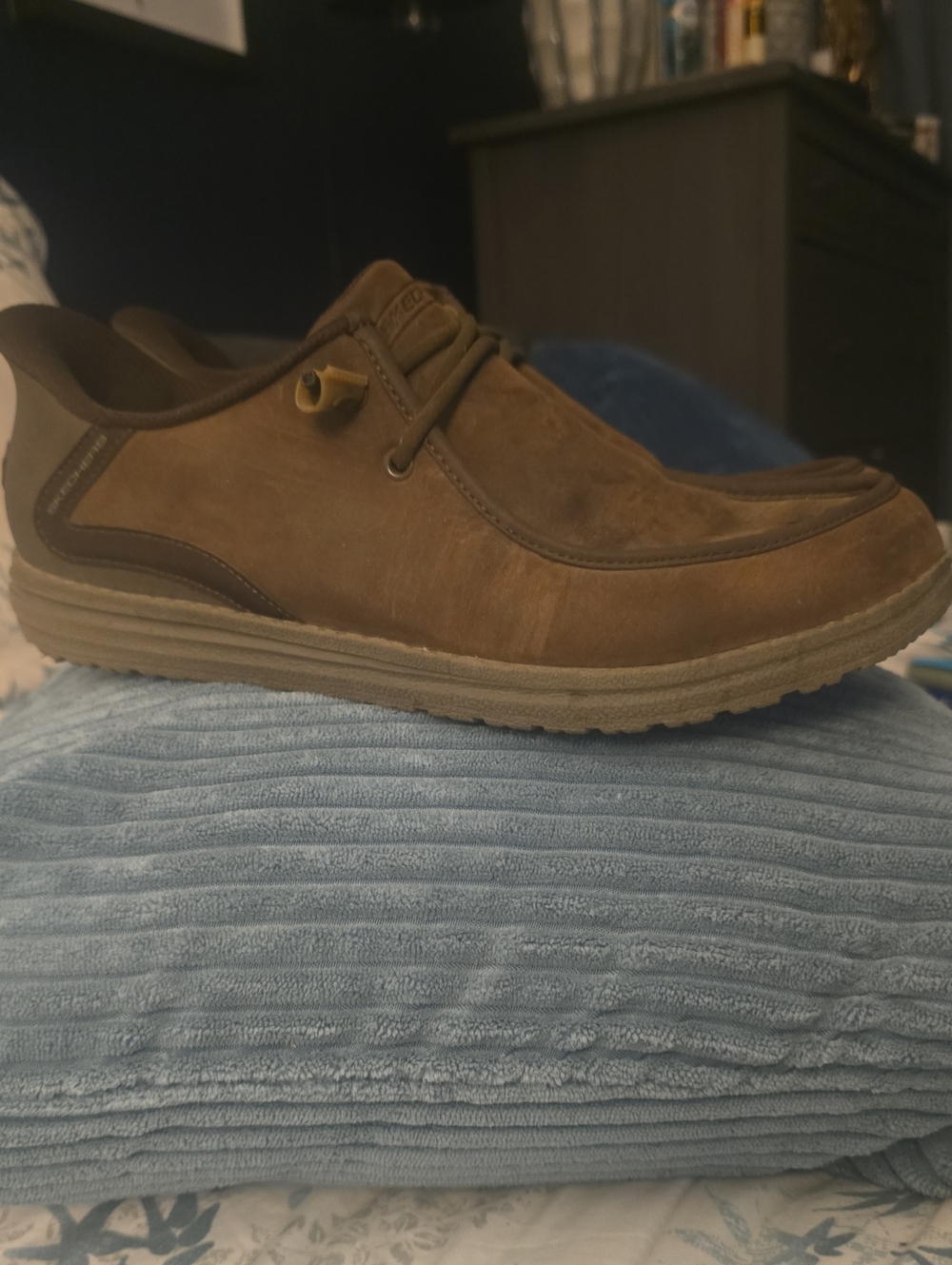 Skechers Brown Nubuck Slip-On Casual Loafer